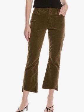 CAbi hi low crop Dark Brown Corduroy Jeans Womens Size 4